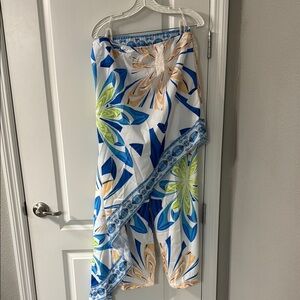 SHEIN Blue and Green Asymmetrical Wrap Shirt and pants